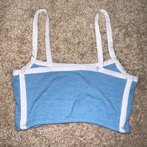 Pacsun Blue and White Tank Crop Top Size S - Picture 2 of 2